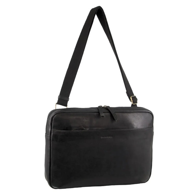 Load image into Gallery viewer, Pierre Cardin Mens Leather Business Laptop Comnputer Bag in Black-0