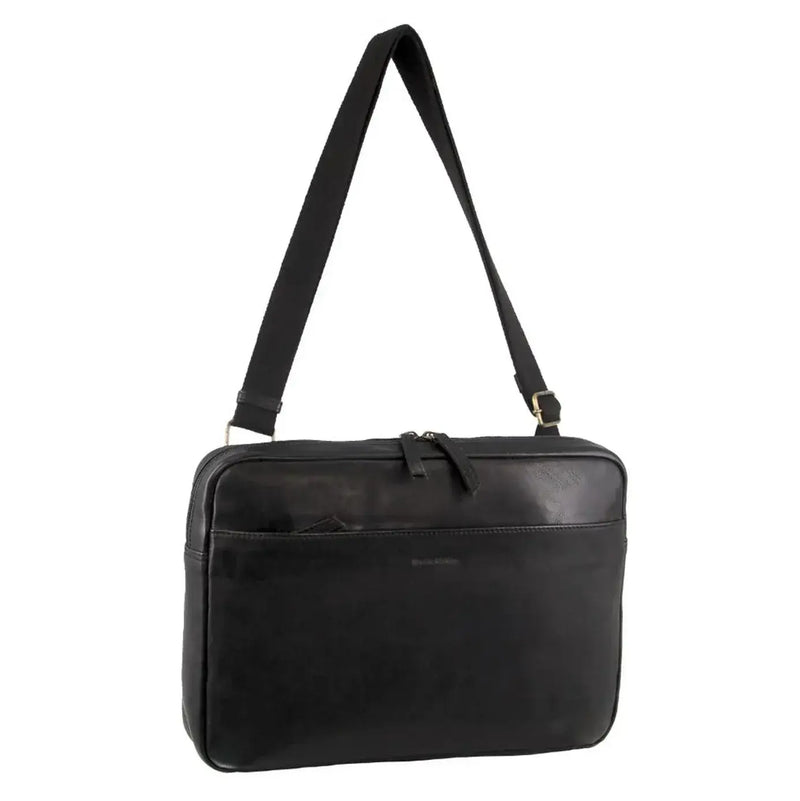 Load image into Gallery viewer, Pierre Cardin Mens Leather Business Laptop Comnputer Bag in Black-1