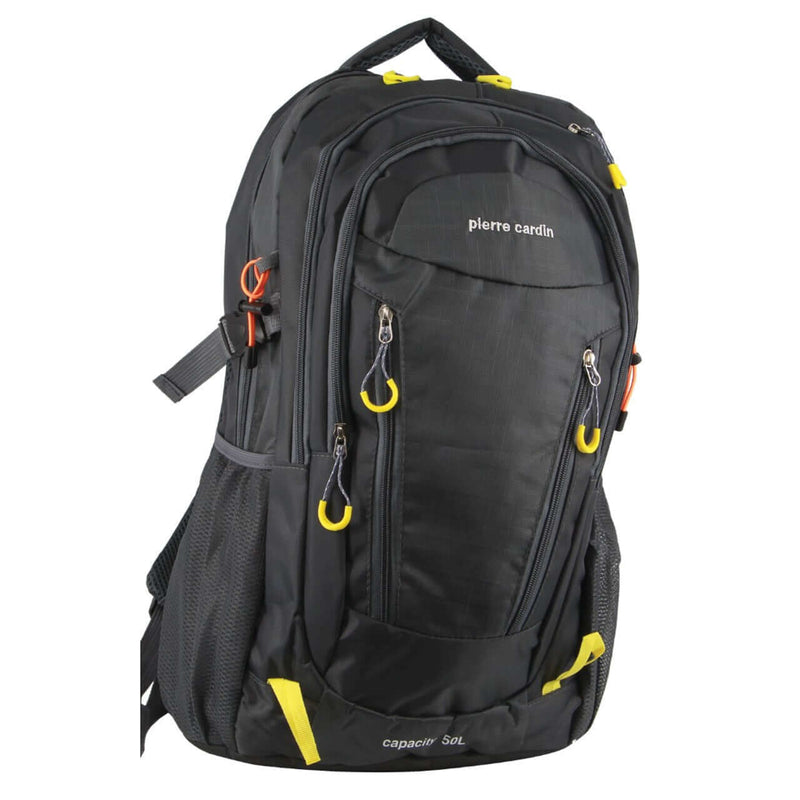 Load image into Gallery viewer, Pierre Cardin Mens Nylon Adventure Travel & Sport Large Backpack Bag in Grey/Black-0