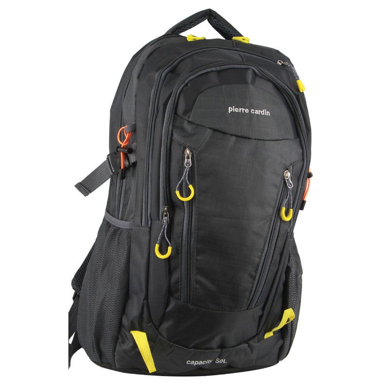 Load image into Gallery viewer, Pierre Cardin Mens Nylon Adventure Travel & Sport Large Backpack Bag in Grey/Black-1