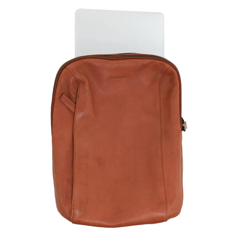 Load image into Gallery viewer, Pierre Cardin Leather Business/Laptop Backpack Bag in Cognac-4