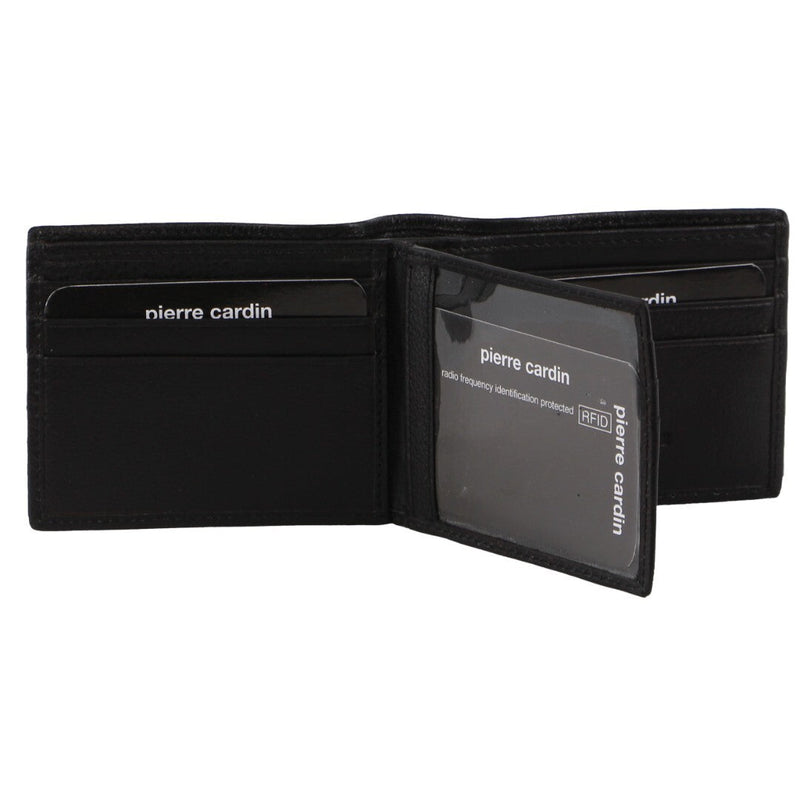 Load image into Gallery viewer, Pierre Cardin Mens Leather Bi-Fold Wallet w/ RFID Protection in Black-0