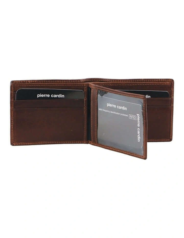 Load image into Gallery viewer, Pierre Cardin Mens Leather Bi-Fold Wallet w/ RFID Protection - Brown-0