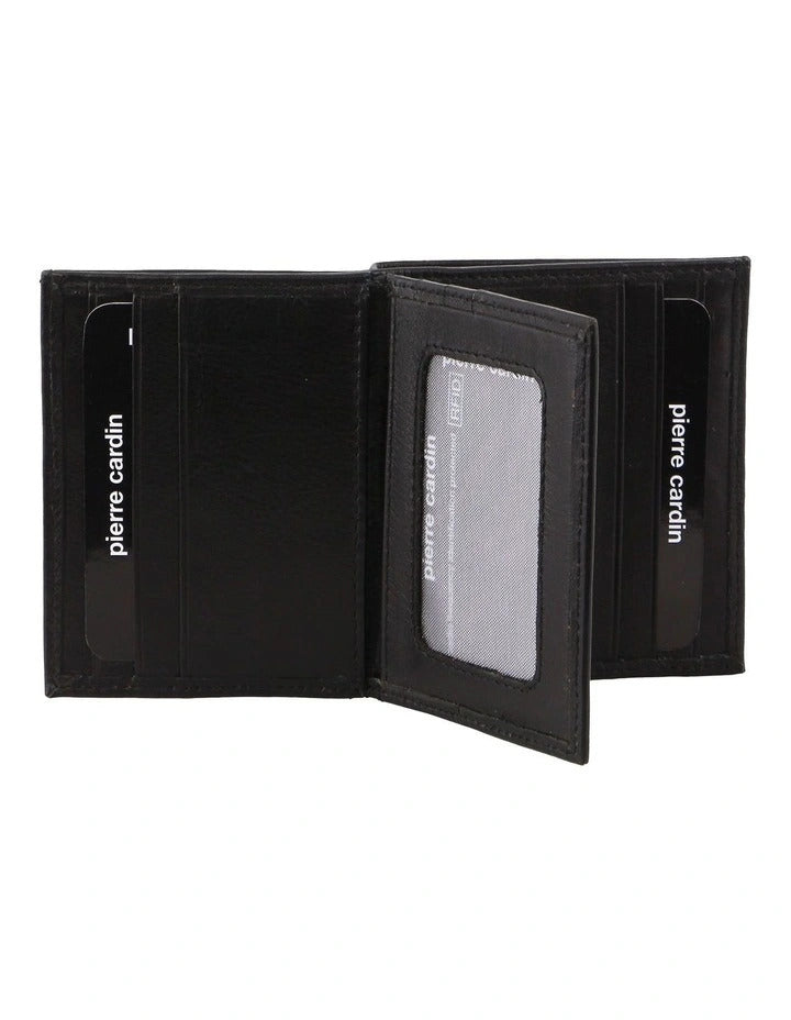 Load image into Gallery viewer, Pierre Cardin Mens Slim Bi-Fold Leather Wallet Rustic w/ RFID Protection in Black-2