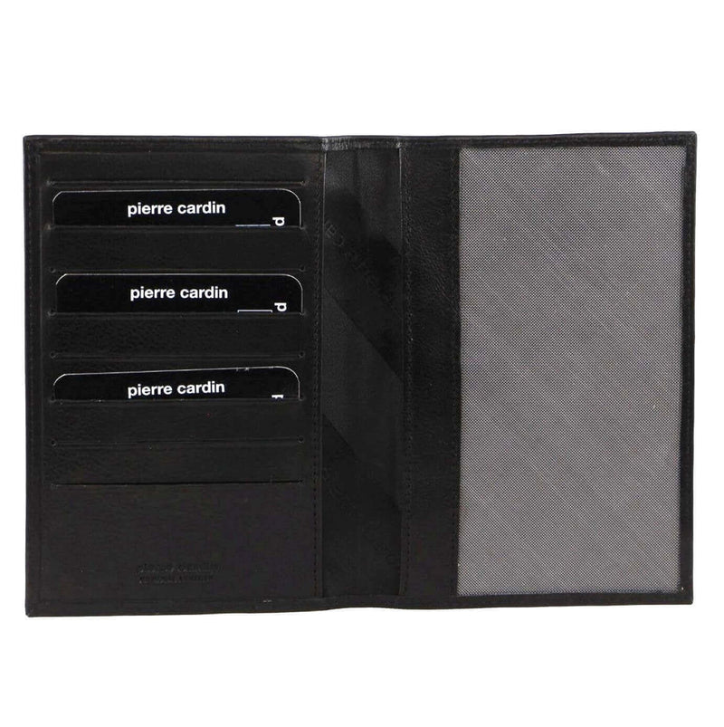 Load image into Gallery viewer, Pierre Cardin Leather Passport Holder Cover Travel Wallet w/ RFID Protection - Black-1