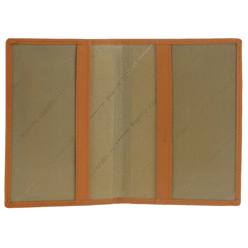 Load image into Gallery viewer, Pierre Cardin Leather Passport Travel Wallet Cover in Apricot Orange-2