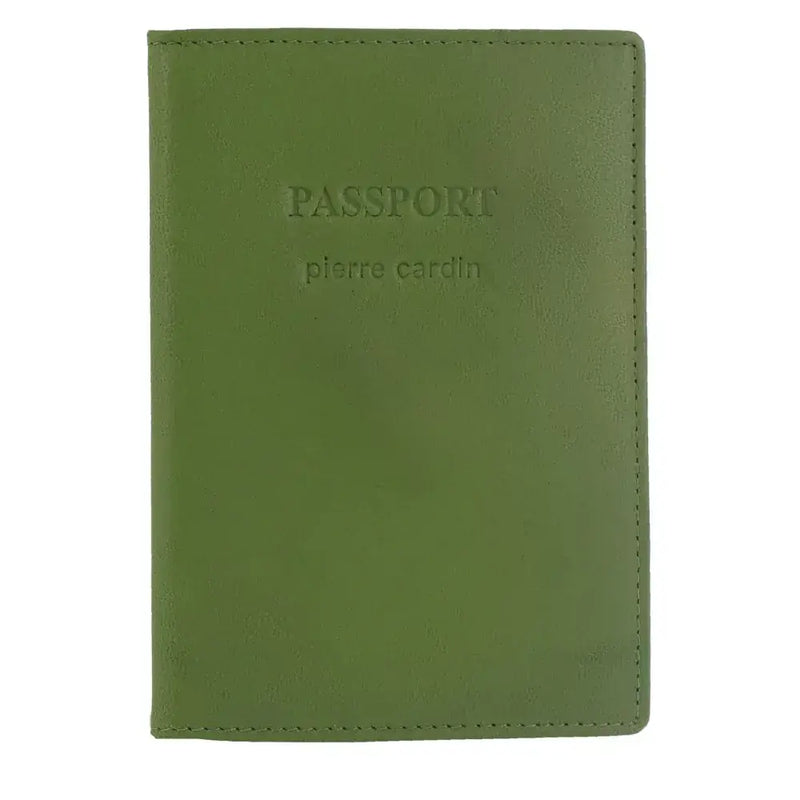 Load image into Gallery viewer, Pierre Cardin Leather Passport Travel Wallet Cover in Leaf Green-1
