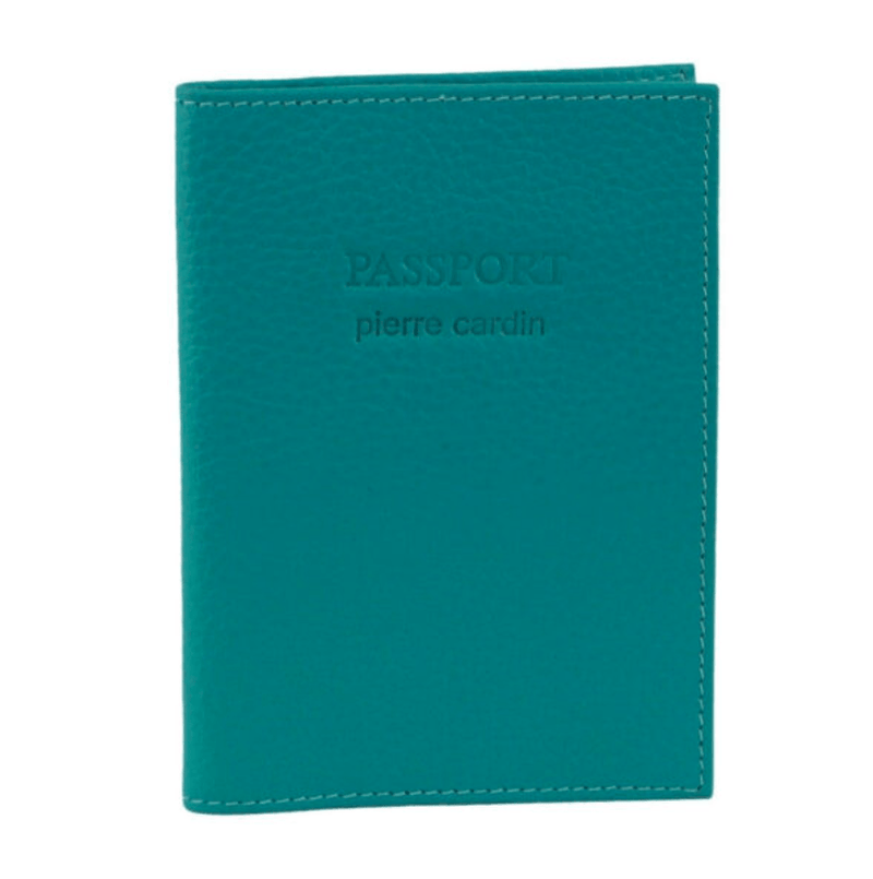 Load image into Gallery viewer, Pierre Cardin Slim Leather Passport Travel Wallet Holder RFID Case Cover - Turquoise-1
