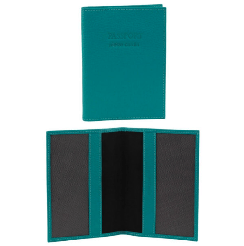 Load image into Gallery viewer, Pierre Cardin Slim Leather Passport Travel Wallet Holder RFID Case Cover - Turquoise-3