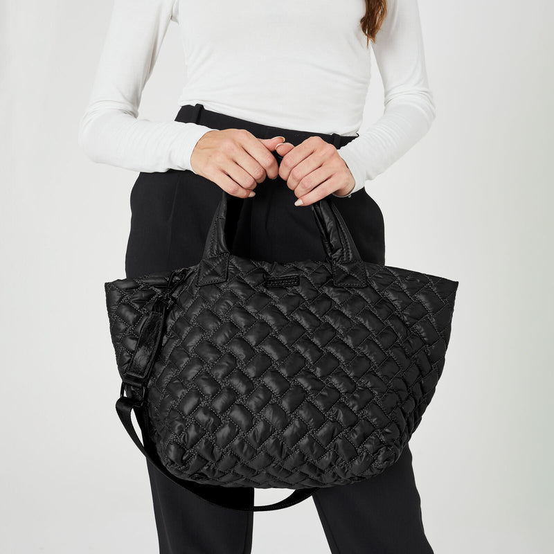 Load image into Gallery viewer, Pierre Cardin Womens Nylon Small Quilted Shoulder Tote Bag - Black-2