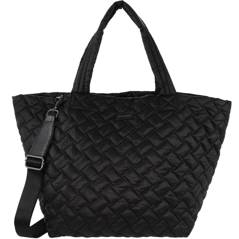 Load image into Gallery viewer, Pierre Cardin Womens Casual Nylon Padded Shoulder Tote Bag - Black-3