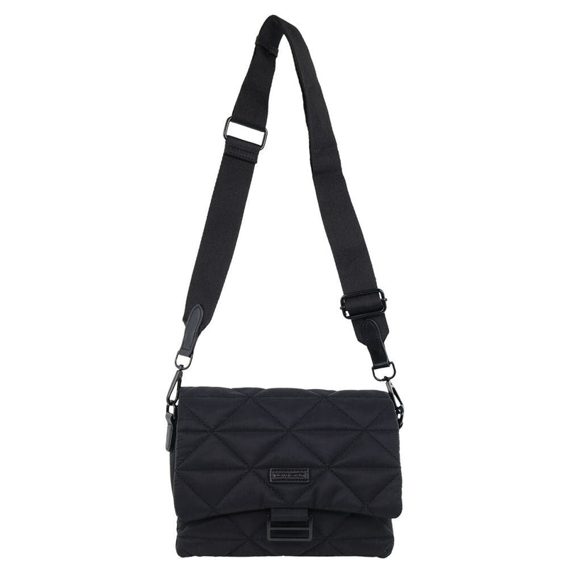 Load image into Gallery viewer, Pierre Cardin Ladies Nylon Quilted Textured Crossbody Bag in Black-4