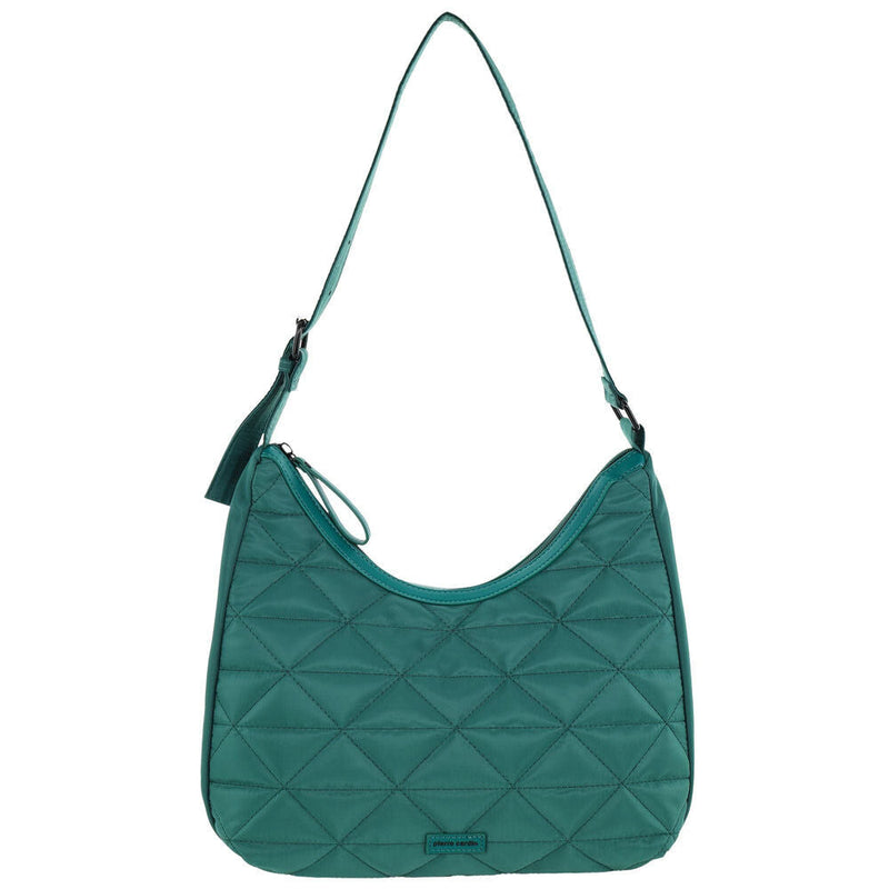 Load image into Gallery viewer, Pierre Cardin Womens Classic Nylon Geometric Quilted Shoulder Hobo Bag - Green-4