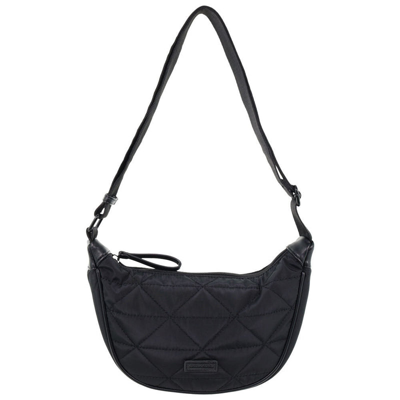 Load image into Gallery viewer, Pierre Cardin Ladies Nylon Crescent Quilted Crossbody Bag - Black-4