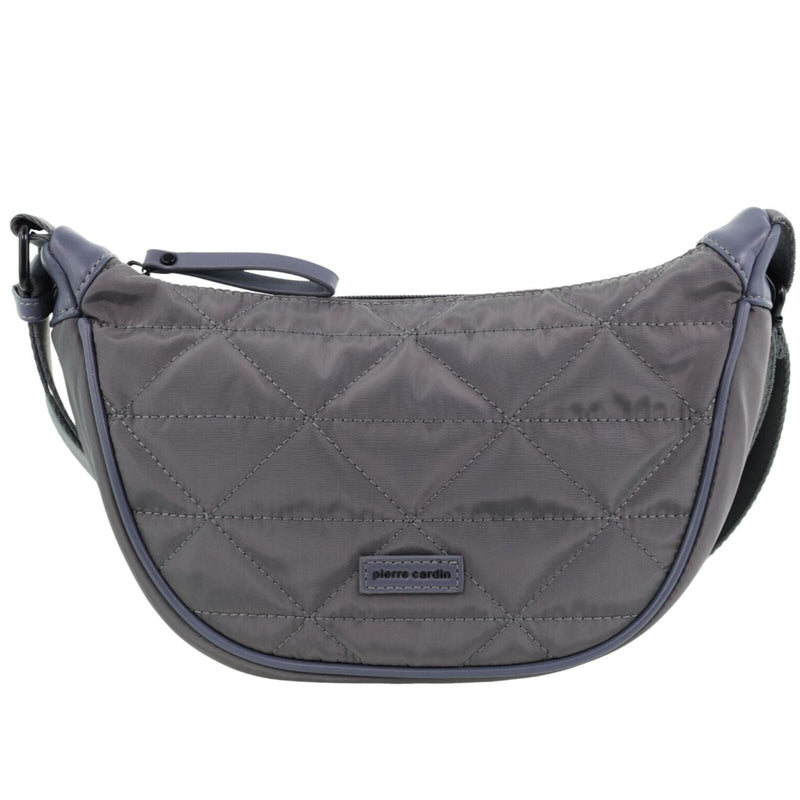 Load image into Gallery viewer, Pierre Cardin Ladies Nylon Crescent Quilted Crossbody Bag - Grey-4