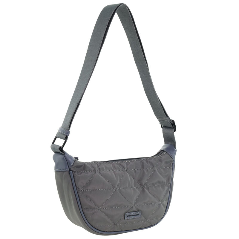 Load image into Gallery viewer, Pierre Cardin Ladies Nylon Crescent Quilted Crossbody Bag - Grey-1