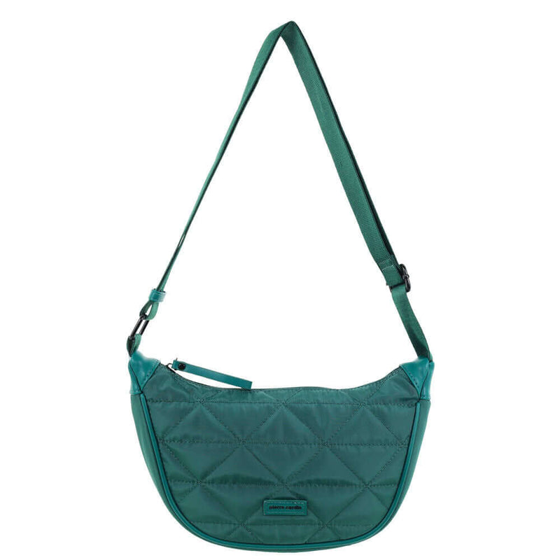 Load image into Gallery viewer, Pierre Cardin Ladies Nylon Crescent Quilted Crossbody Bag - Green-3