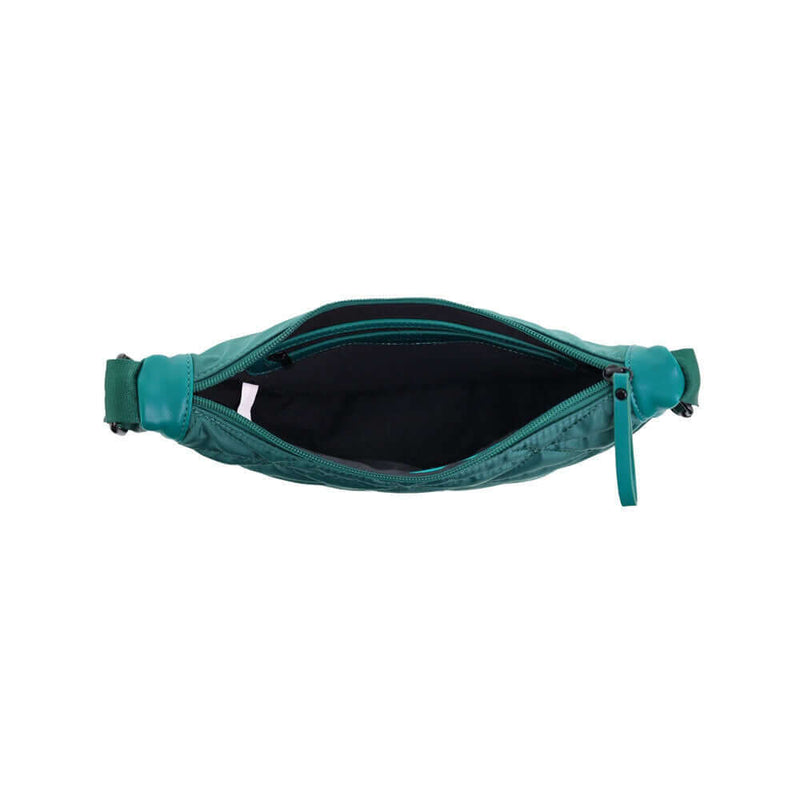 Load image into Gallery viewer, Pierre Cardin Ladies Nylon Crescent Quilted Crossbody Bag - Green-2