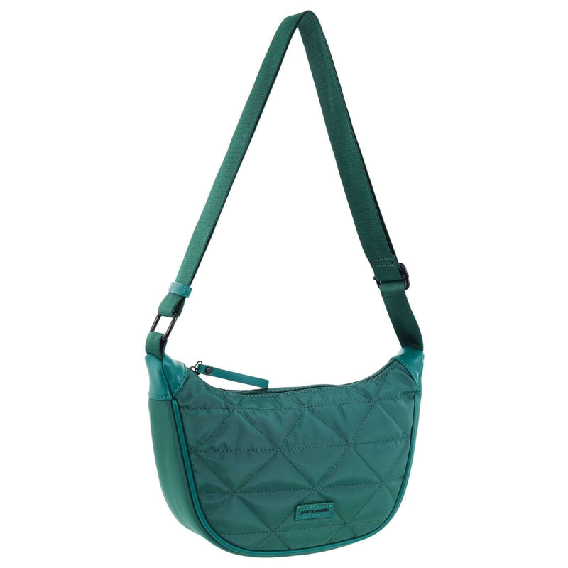Load image into Gallery viewer, Pierre Cardin Ladies Nylon Crescent Quilted Crossbody Bag - Green-0
