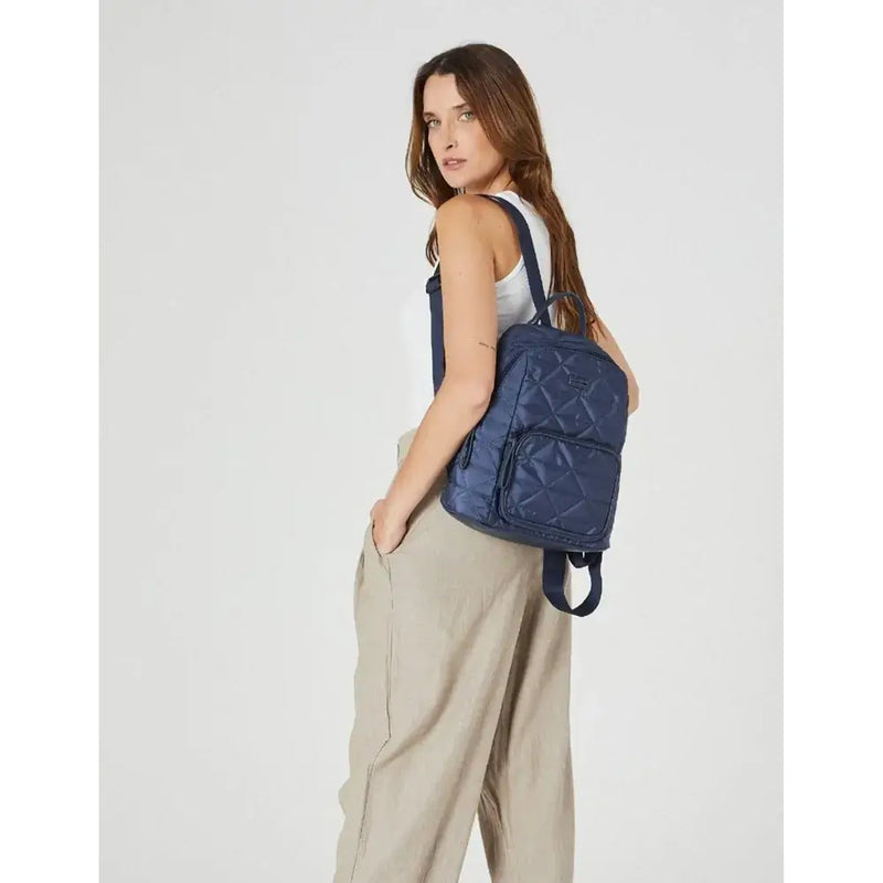 Load image into Gallery viewer, Pierre Cardin Nylon Quilted Casual Travel Backpack Bag - Navy-2