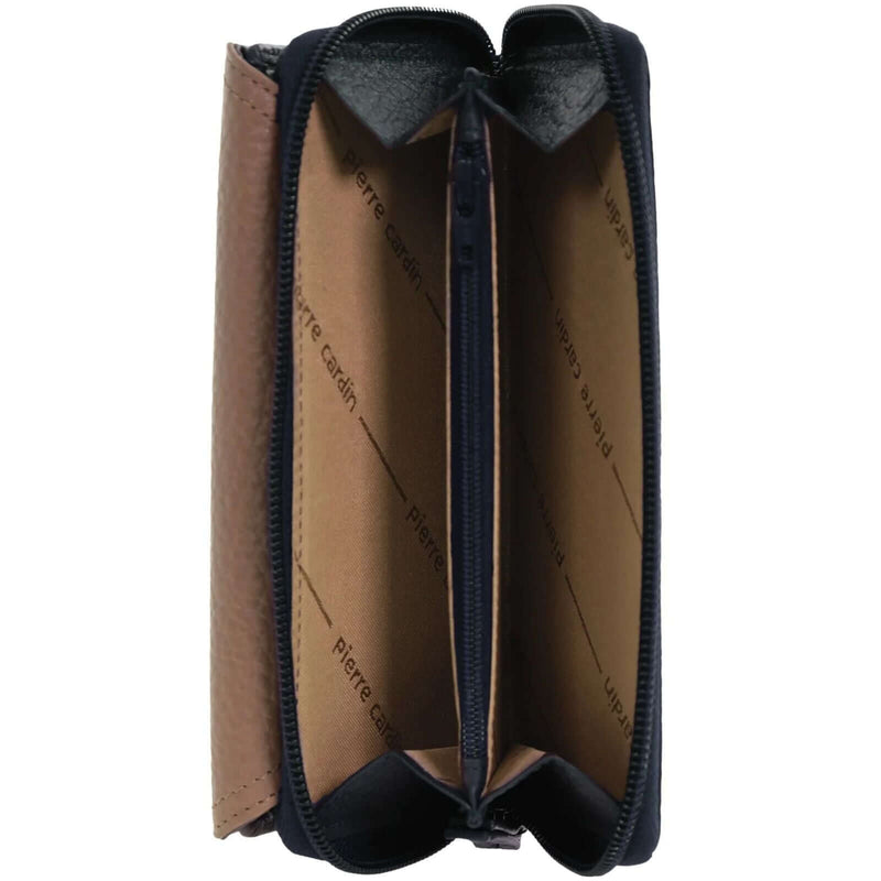 Load image into Gallery viewer, Pierre Cardin Ladies Tri-Fold Tab Wallet in Navy/Taupe-3