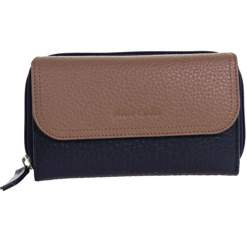 Load image into Gallery viewer, Pierre Cardin Ladies Tri-Fold Tab Wallet in Navy/Taupe-0