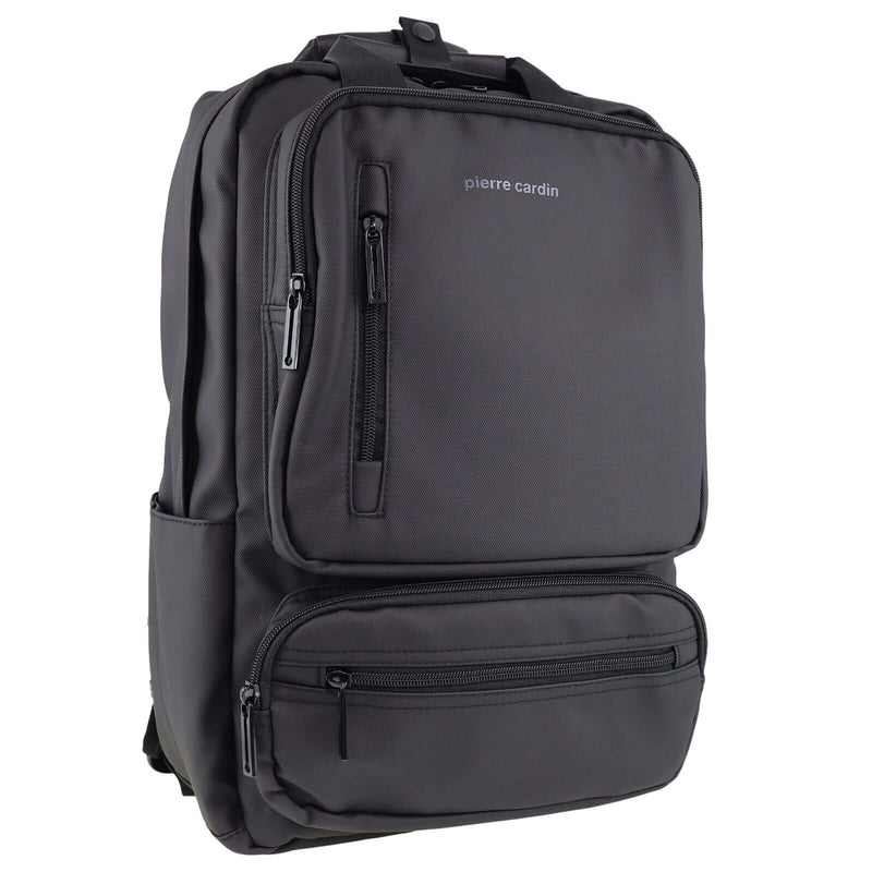 Load image into Gallery viewer, Pierre Cardin Mens Nylon Computer/Business Backpack Bag - Black-0