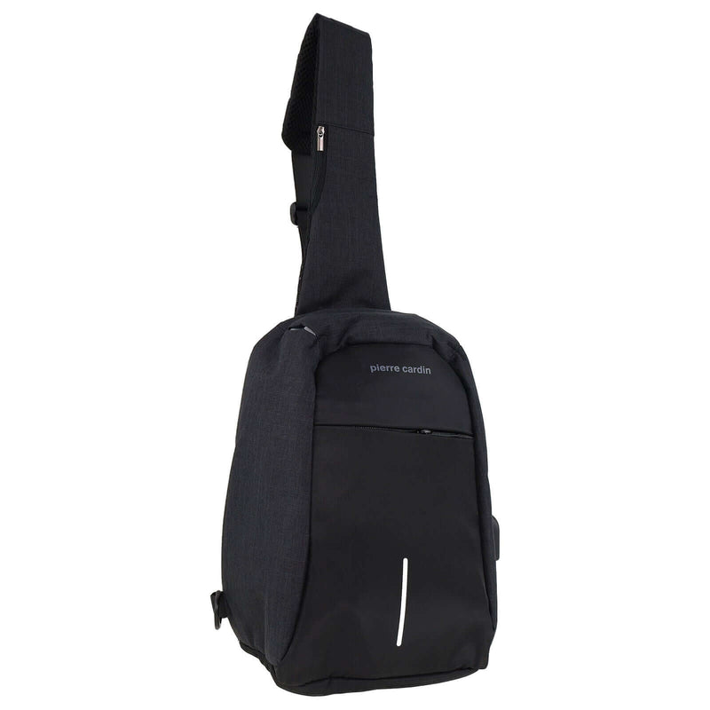 Load image into Gallery viewer, Pierre Cardin Mens Travel Nylon Sling Crossbody Bag- Black-0