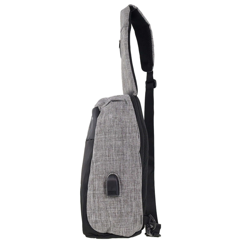 Load image into Gallery viewer, Pierre Cardin Mens Nylon Sling Bag - Grey/Black-4