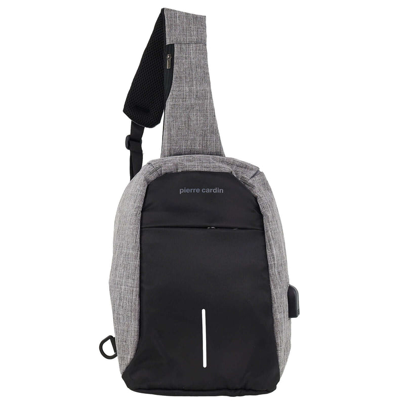 Load image into Gallery viewer, Pierre Cardin Mens Nylon Sling Bag - Grey/Black-2