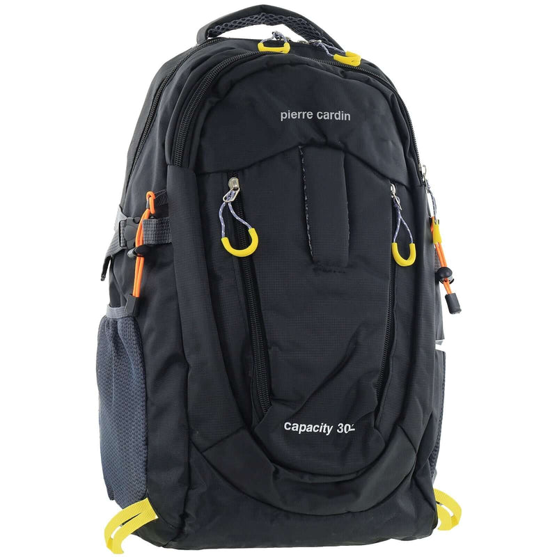 Load image into Gallery viewer, Pierre Cardin Mens 30L Nylon Adventure Backpack Bag Travel Hiking in Black-0