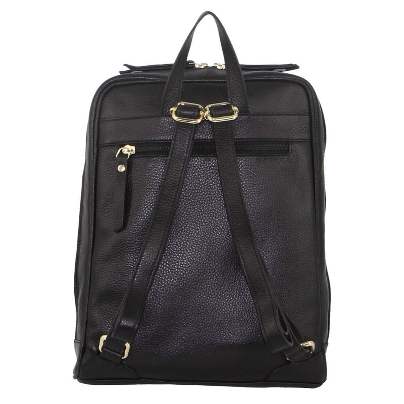 Load image into Gallery viewer, Pierre Cardin Rustic Womens Leather Backpack Bag Handbag Back Pack Travel - Black-3