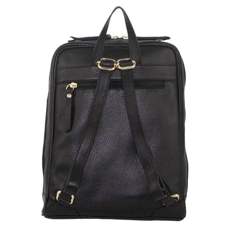 Load image into Gallery viewer, Pierre Cardin Rustic Womens Leather Backpack Bag Handbag Back Pack Travel - Black-3
