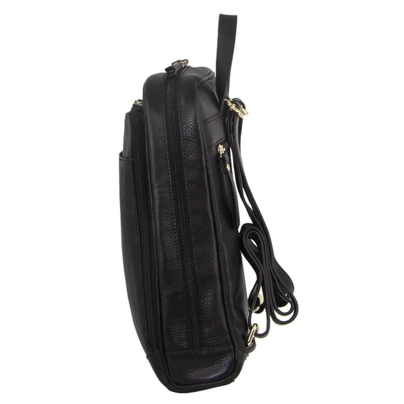 Load image into Gallery viewer, Pierre Cardin Rustic Womens Leather Backpack Bag Handbag Back Pack Travel - Black-2