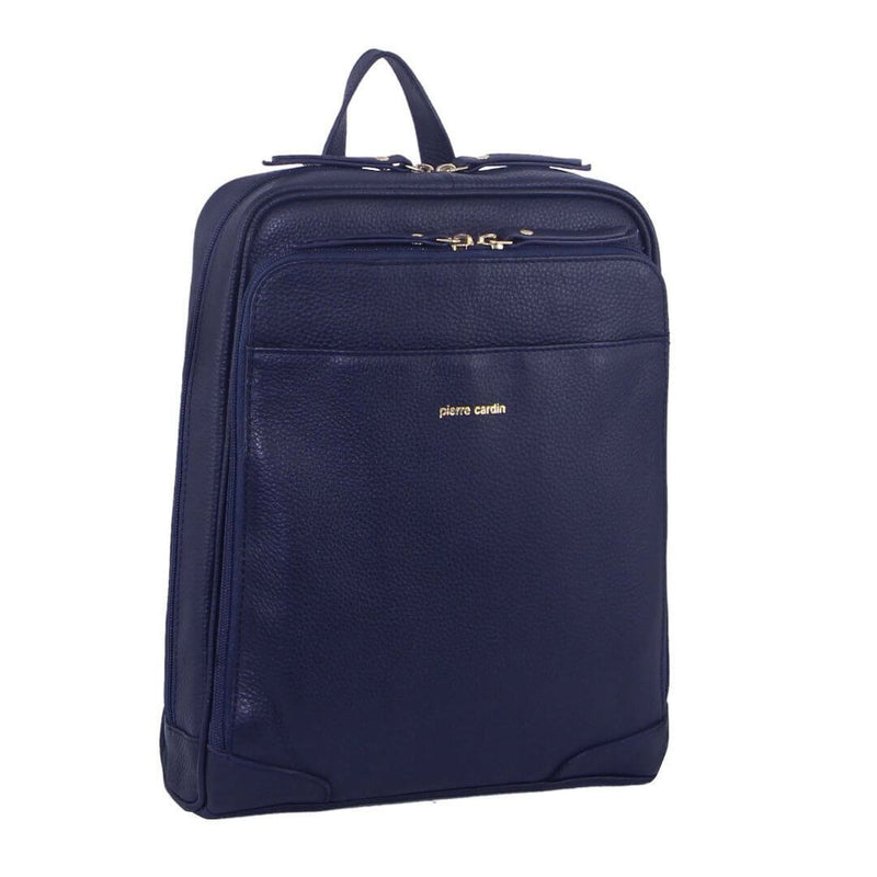 Load image into Gallery viewer, Pierre Cardin Rustic Womens Leather Backpack Bag Handbag Back Pack Travel - Navy-0
