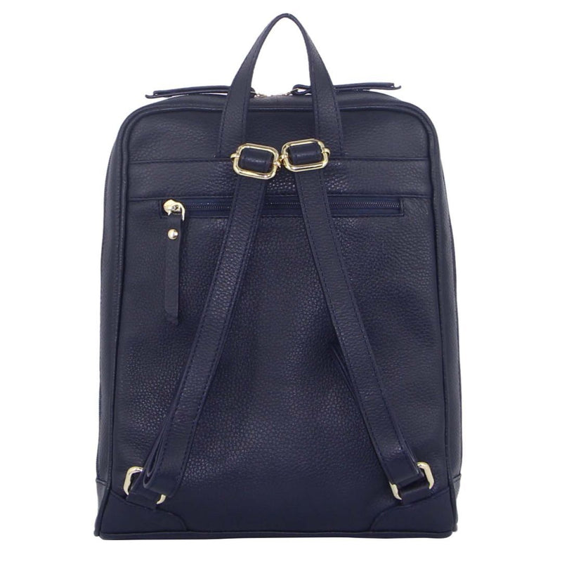 Load image into Gallery viewer, Pierre Cardin Rustic Womens Leather Backpack Bag Handbag Back Pack Travel - Navy-2