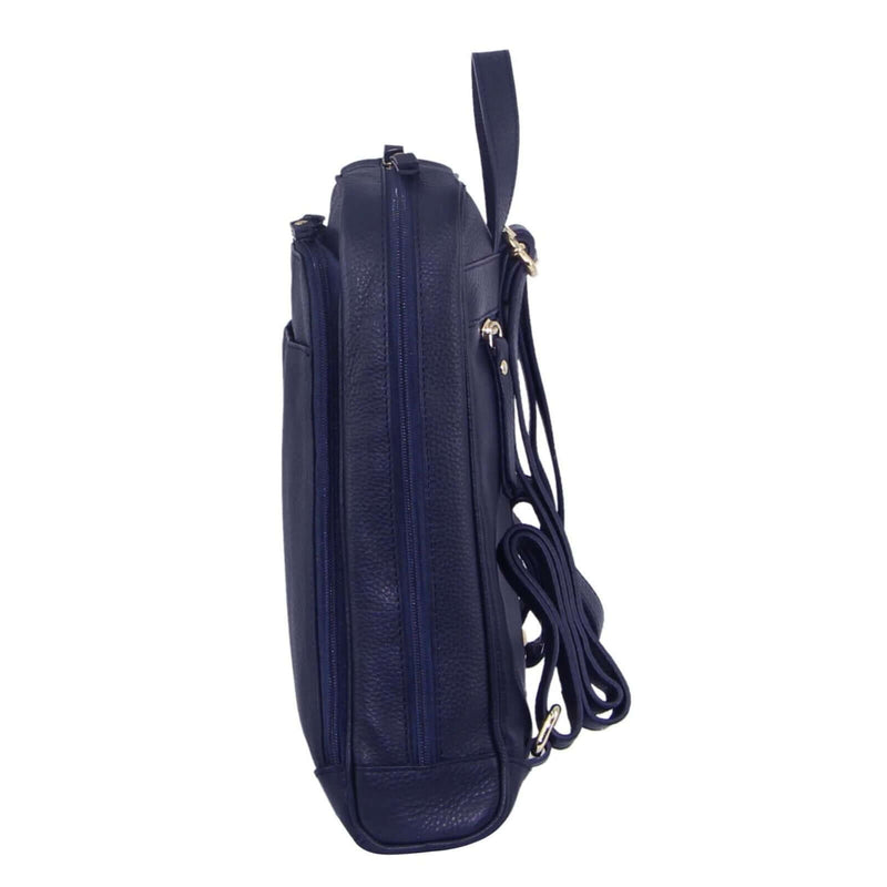 Load image into Gallery viewer, Pierre Cardin Rustic Womens Leather Backpack Bag Handbag Back Pack Travel - Navy-3