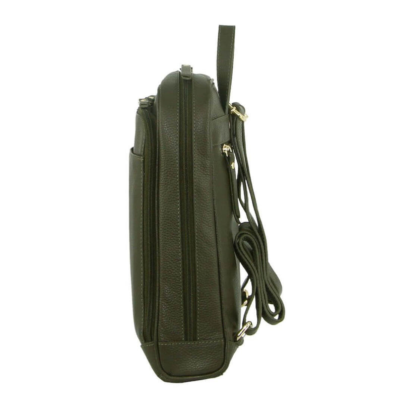 Load image into Gallery viewer, Pierre Cardin Rustic Womens Leather Backpack Bag Handbag Back Pack Travel - Olive-3