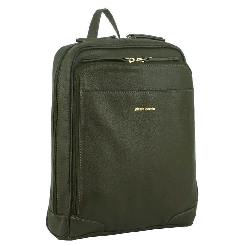 Load image into Gallery viewer, Pierre Cardin Rustic Womens Leather Backpack Bag Handbag Back Pack Travel - Olive-1