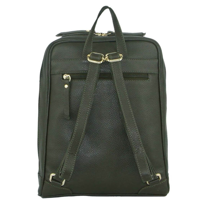 Load image into Gallery viewer, Pierre Cardin Rustic Womens Leather Backpack Bag Handbag Back Pack Travel - Olive-2
