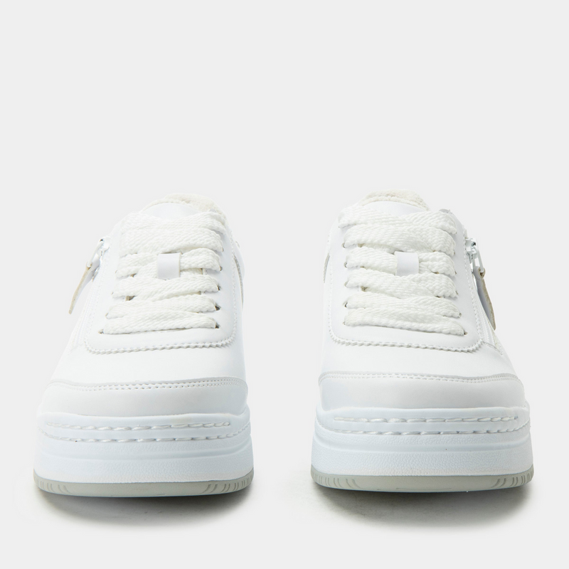 Load image into Gallery viewer, Alegria Averie Retro Classic Sneaker w/ Side Zip Everyday Walking Shoes in White-4