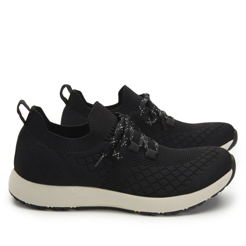 Load image into Gallery viewer, TRAQ Froliq Womens Walking Shoes Knit Lace-Up Lightweight Cushioned in Black-4