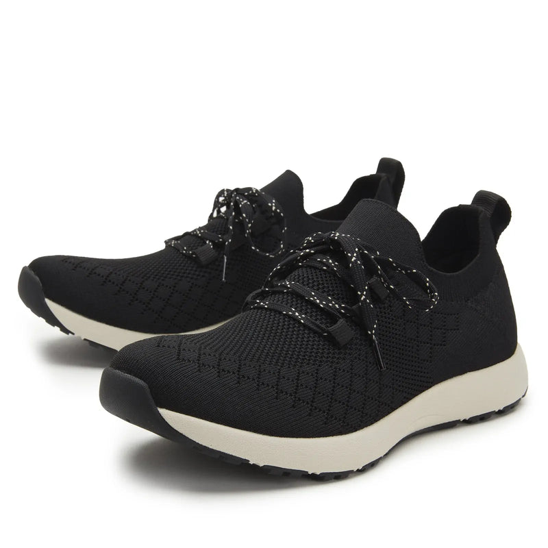 Load image into Gallery viewer, TRAQ Froliq Womens Walking Shoes Knit Lace-Up Lightweight Cushioned in Black-3