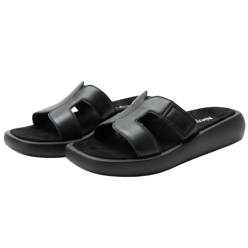 Load image into Gallery viewer, Alegria Portia Women’s Sandals Leather Adjustable Strap Comfort Slip-On in Black-3