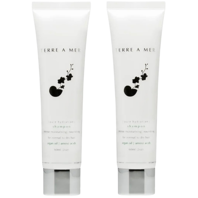 Load image into Gallery viewer, 2x Terre A Mer Pure Hydration Amino Acid/Argan Oil Shampoo - 60ml Travel Size-1