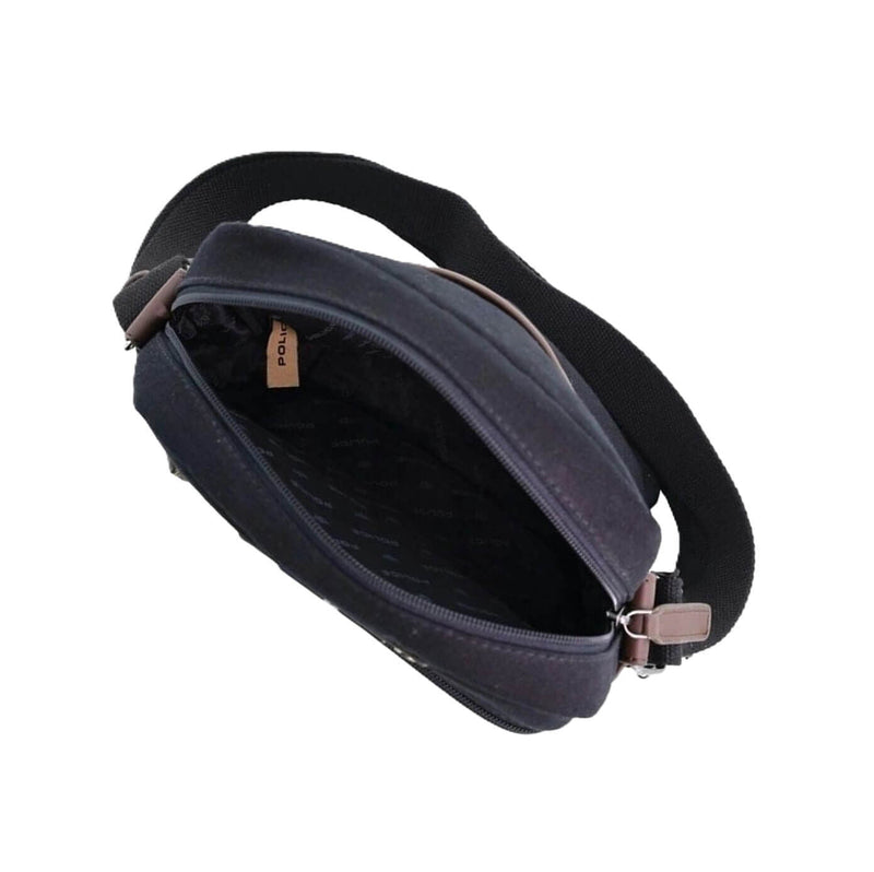Load image into Gallery viewer, POLICE Wings Canvas Mens Messenger Business Bag w/ Laptop Computer Section in Black-2