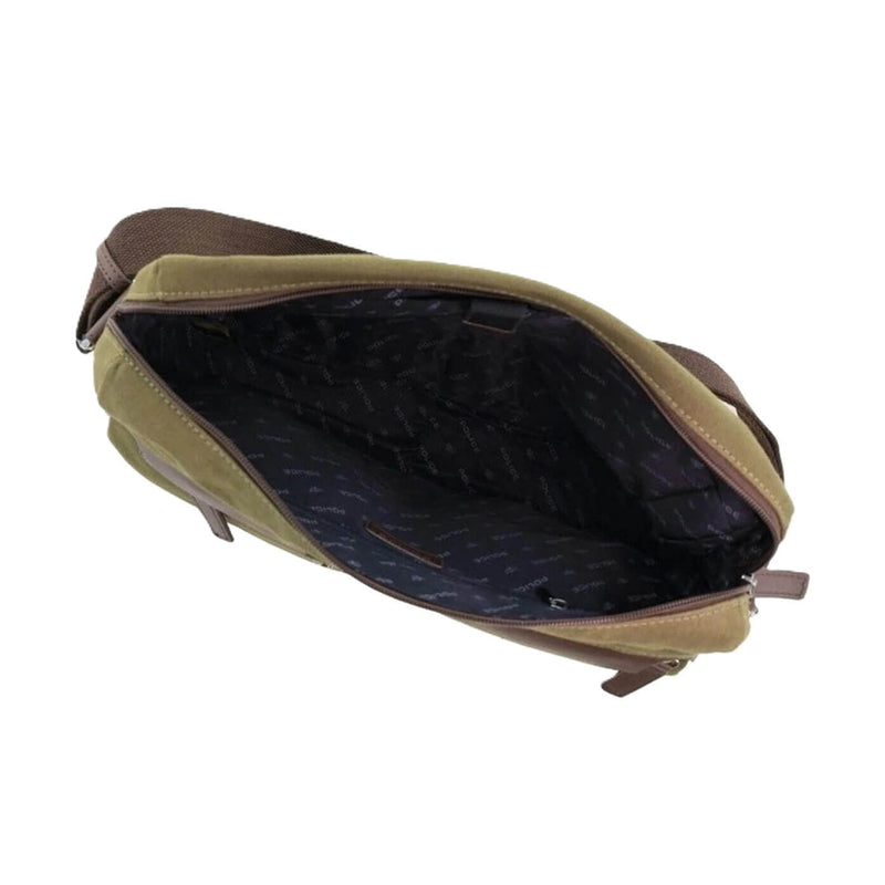 Load image into Gallery viewer, POLICE Wings Mens Canvas Crossbody Bag in Dark Olive-3