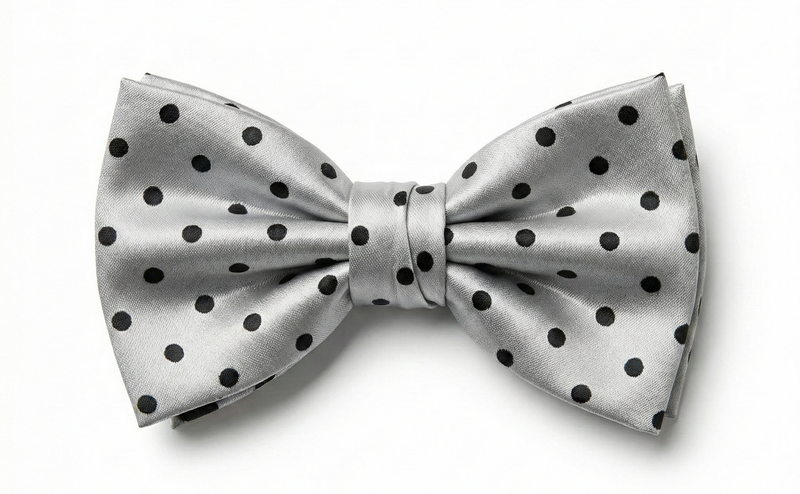 Load image into Gallery viewer, Formalaties Luxury Satin Polka Dot Bow Tie in Silver/Black-1