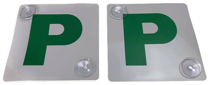 Load image into Gallery viewer, 2x GREEN P PLATES Suction Probationary Car Window Signs for NSW (New South Wales)-3