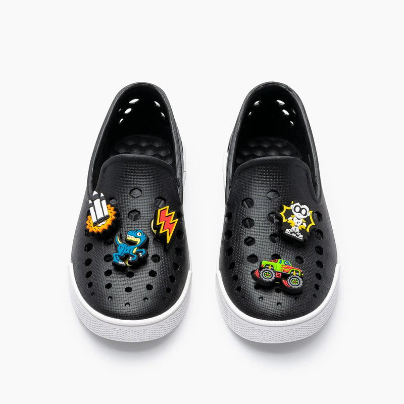 Load image into Gallery viewer, Joybees Popinz 5 Pack Shoe Charms Kids Superhero Dinosaur Monster Truck Space Theme in Lil Buddies-2
